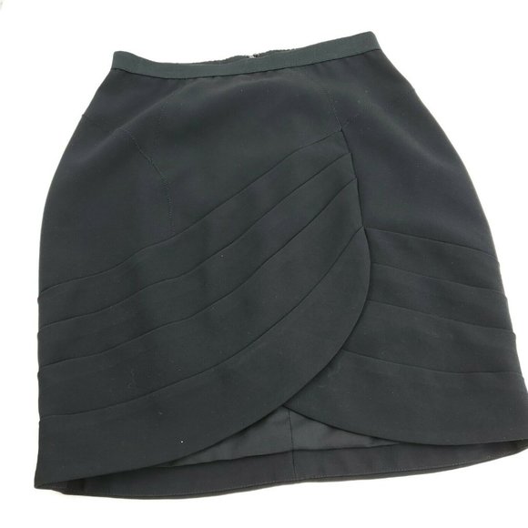 Tracy Reese Womens Black Back Zip Short Wrap Straight And Pencil Skirt Size 6 - Picture 1 of 12